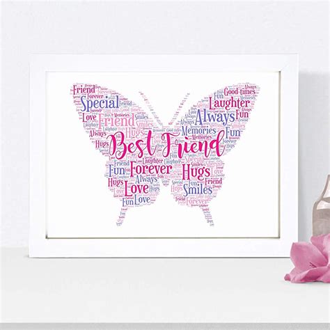 Personalised Butterfly Word Art Print A5 A4 Prints And Framed Amazon