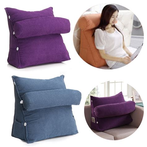 The relax support pillow is okay for the couch, car set, bed, wheelchair, and travel among other situations. Adjustable Back Wedge Micro Plush Bedrest Cushion Pillow ...