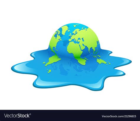Melting Earth Concept Global Warming Design Vector Image