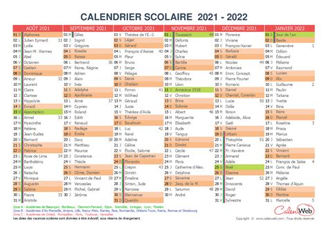 Calendriers Scolaires Semestriels