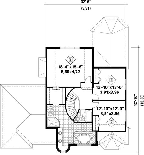 European Style House Plan 3 Beds 1 Baths 2423 Sqft Plan 25 4797