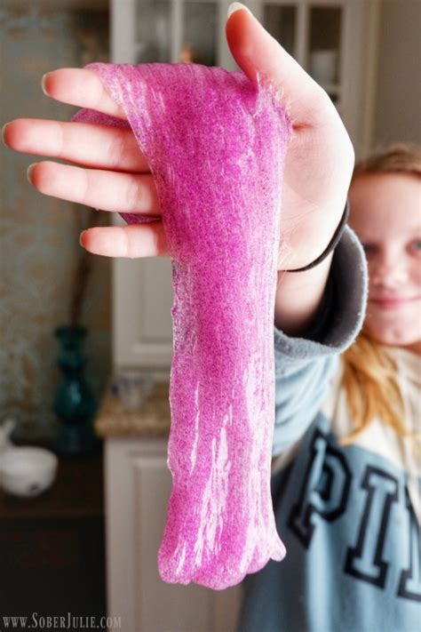 Easy Diy Slime With Glitter And Essential Oils Sober Julie