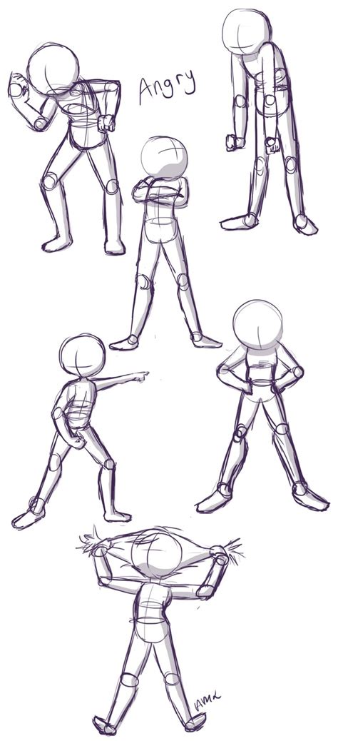 Angry Poses Here Is A Quick Little Reference Page Of Angry Poses This