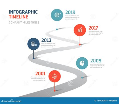 Timeline Milestone Company History Infographic Stock