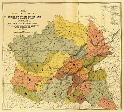 Print Former Limits Of Cherokee Nation Of Indians 1 1884