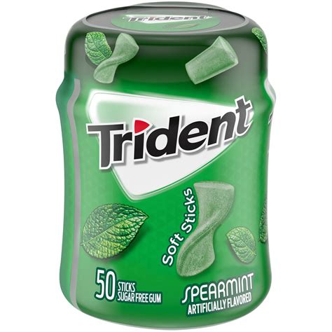 Trident Unwrapped Spearmint Sugar Free Gum 50 Piece Bottle Walmart
