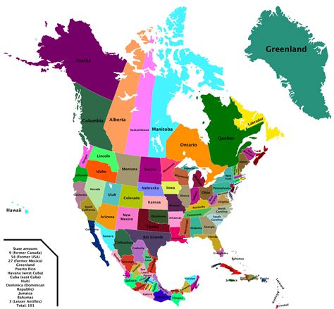 Map Of North America With States World Map