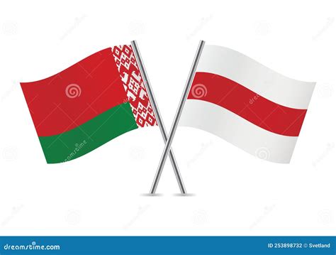 Belarus And Belarus Opposition Flags Stock Vector Illustration Of