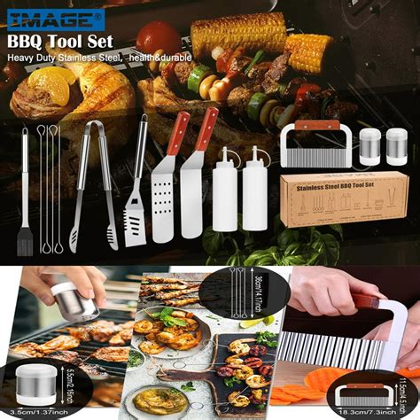 image 14 pcs bbq grill tool set stainless steel grilling accessories for cooking backyard