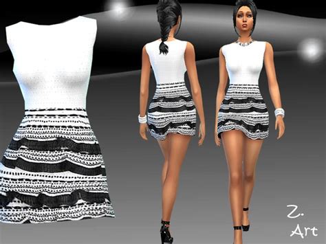 Domino Dress By Zuckerschnute20 Sims 4 Female Clothes