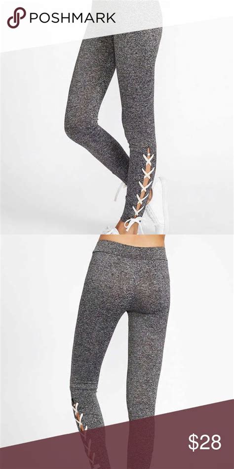 Last One Lace Up Gray Leggings Yoga Pants Workout Grey Leggings Yoga