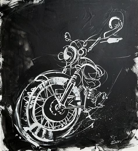 Motorcycle Painting By Me Acrylic On Canvas Rmotorcycle