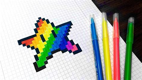 Handmade Pixel Art How To Draw A Kawaii Rainbow Star Pixelart Sexiz Pix
