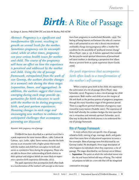 Pdf Birth A Rite Of Passage