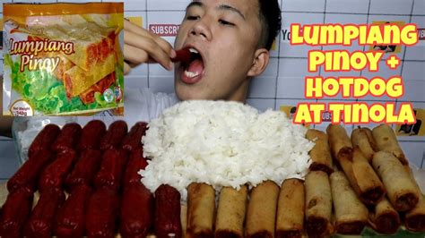 Lumpia Ala Jollibee Hotdog And Tinola Mukbang Pinoy Mukbang