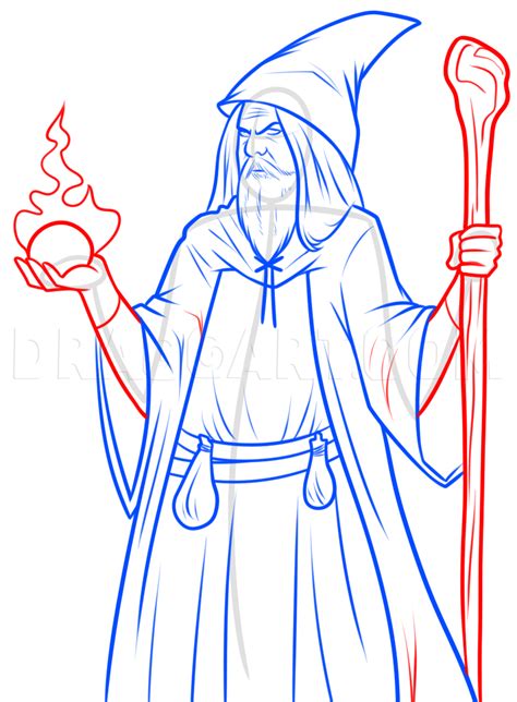 Easy Wizard Drawing Lesson Step By Step Drawing Guide By Dawn Dragoart
