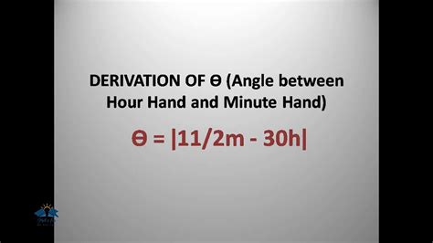 Formula Derivation Angle Between Hour Hand And Minute Hand Of A Clock