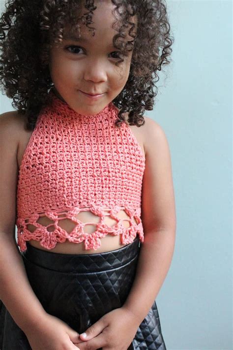 Childrens Amelia Halter Top Pdf Crochet Pattern Little Girls Etsy In