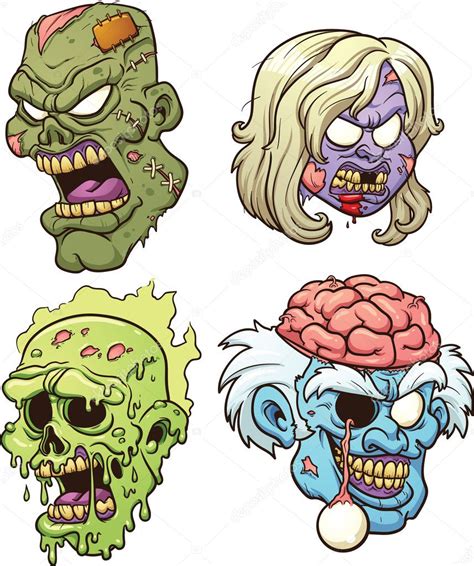 Pictures Zombie Heads Zombie Heads — Stock Vector © Memoangeles