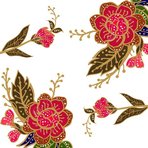 Gambar Bunga Batik Ditarik Tangan Bunga Batik Seni Batik Batik Png