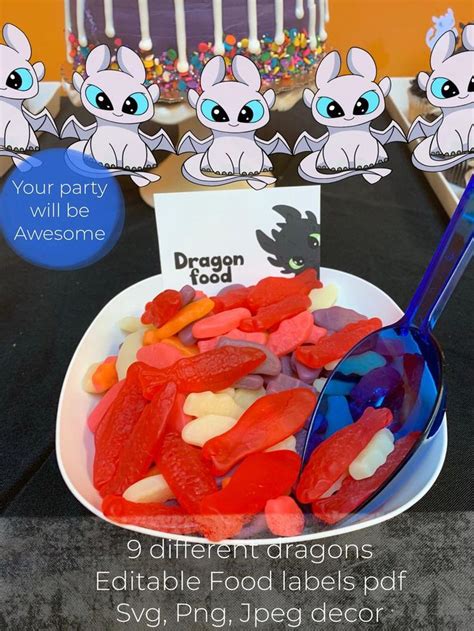 Httyd Party Decor Halloween For Kids Food Labels Templates Etsy