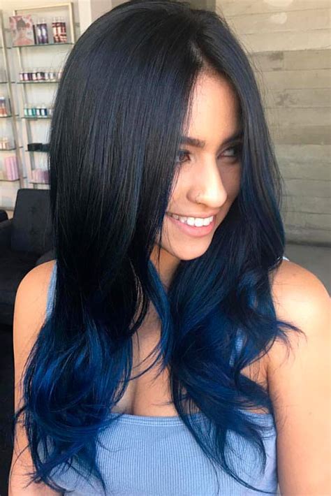 Black Hair With Blue Ombre 40 Fairy Like Blue Ombre Hairstyles Fdb