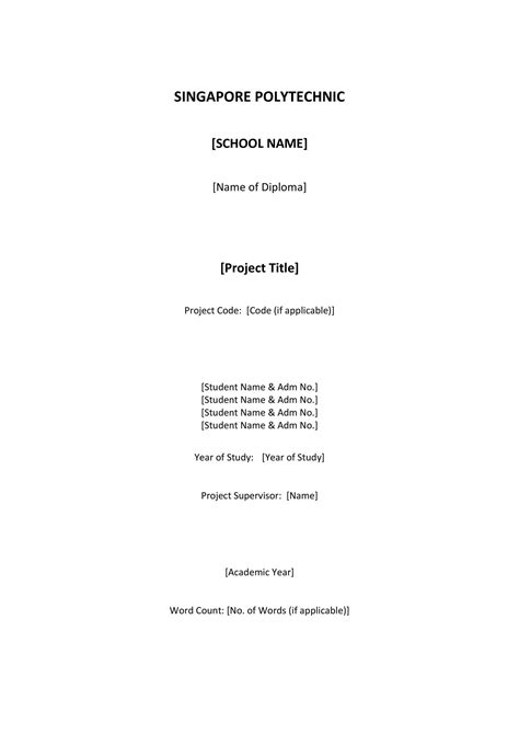 School Project Cover Page Template Online Cover Letter Library