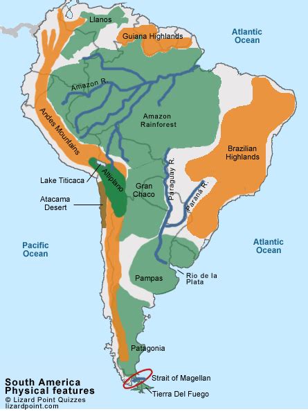 Physical Features Of Latin America Map Allina Madeline