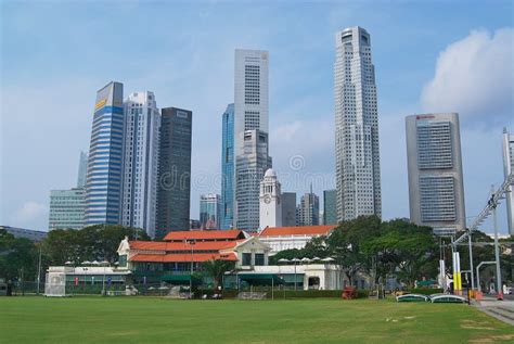 Exterior Of The Colonial Buildings And Modern Architecture In Singapore