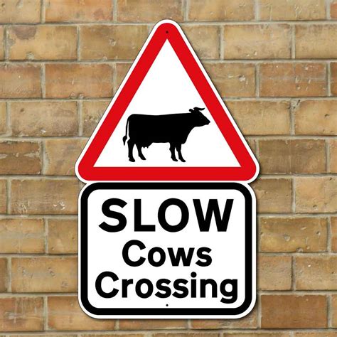 Jaf Graphics Cows Crossing Sign