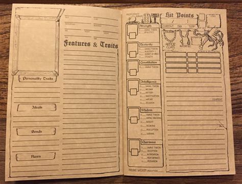 Dandd 5e Character Booklet Printable Dungeons And Dragons Etsy In 2021