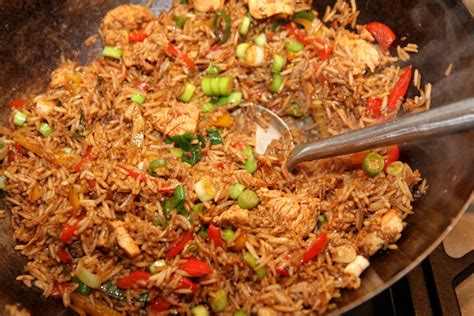 This is something my sister just sort of whipped up one day. Chinese chicken fried rice, Chinese recipe