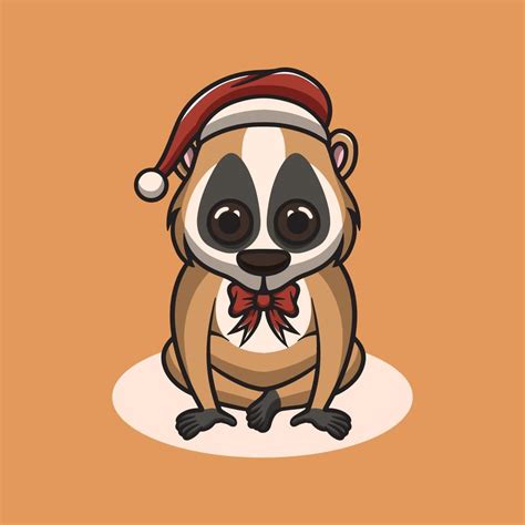 Cute Slow Loris On Christmas Cartoon Illustration 22938597 Vector Art At Vecteezy