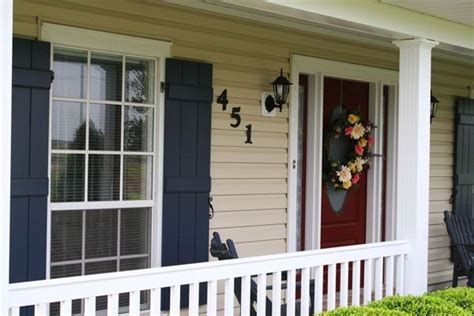 The front door is painted neon blue and beige as well. 24 best images about Blue Shutters on Pinterest