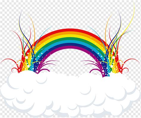 Rainbow Cartoon Rainbow Rainbow White Text White Clouds Png Pngwing