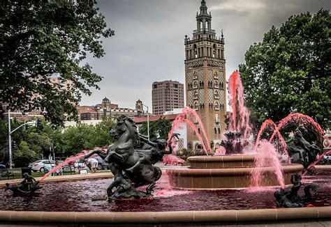 Red Fountain At The Plaza Photograph By Jackie Eatinger Fine Art America