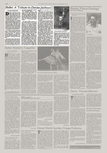 Ballet A Tribute To Denise Jackson The New York Times