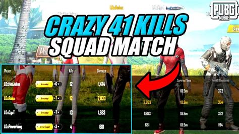 Crazy 41 Kills Squad Match W Powerbang Pubg Mobile Youtube