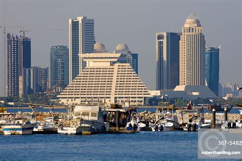 Doha Bay And City Skyline Stock Photo