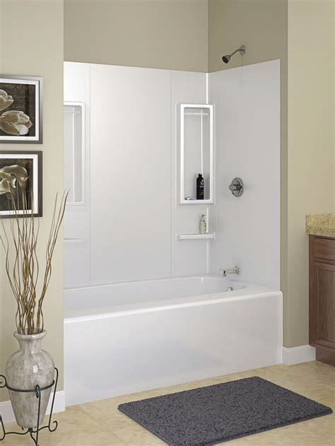 5 Piece Bathtub Wall Enclosure Heavy Duty Tub Surround Vantage Shelves Ebay Bathroom Tub
