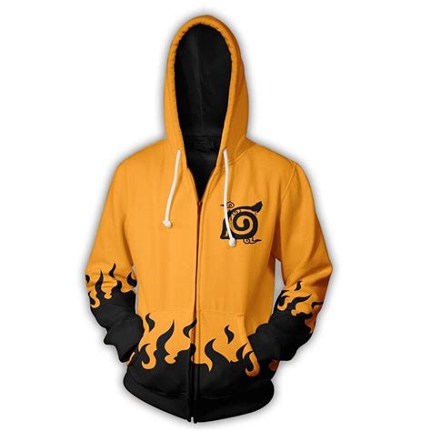 Fashion Anime Naruto 3d Printing Hooded Zipper Hoodie Jacket Men Casual