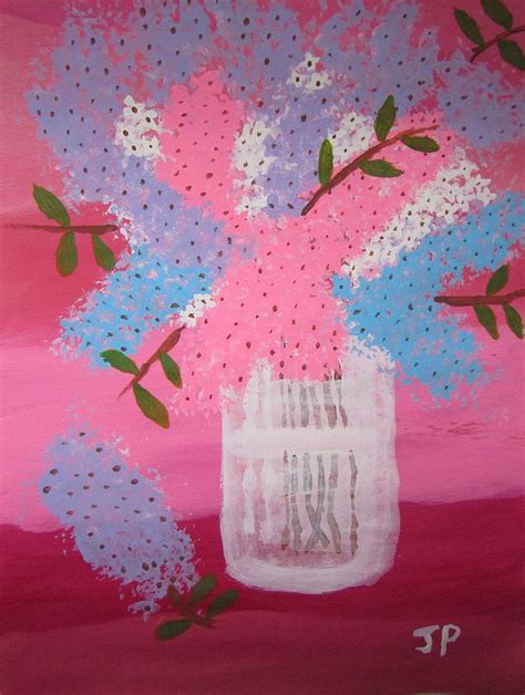 Lilacs In A Jar Painting By Judy Pearce Fine Art America