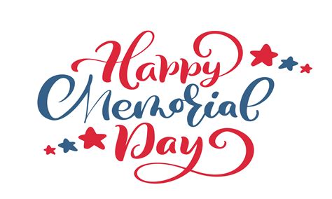 Vector Happy Memorial Day Card Calligraphy Hand Lettering Text