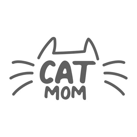 Cat Mom Lettering Text Design For Cat Lovers With Cat Ears And