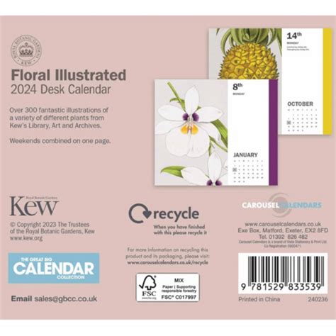 Royal Botanic Gardens Kew Desk Calendar 2024 Paper Tiger