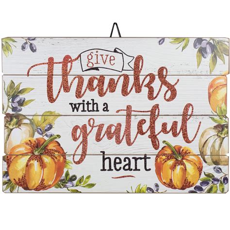 Give Thanks With A Grateful Heart Wood Sign - 23 X 16 inch (YQ ...