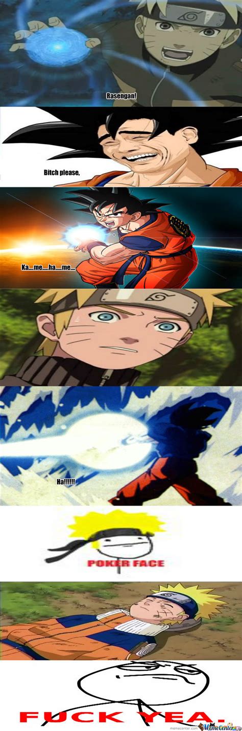Here are some of the principal differences between the series, and why it is best to watch dbz first: Goku Vs Naruto by mrmcfapps - Meme Center