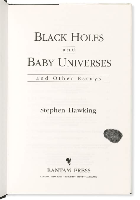 Stephen Hawking 1942 2018 Black Holes And Baby Universes 1993