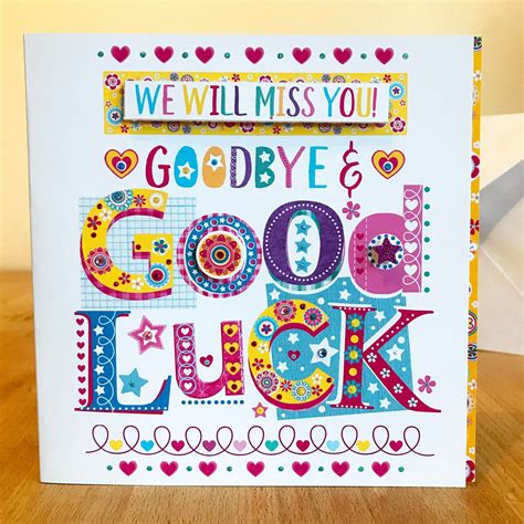 We Will Miss You Goodbye Good Luck Special Greeting Card A Colourful Fun Card Designed To
