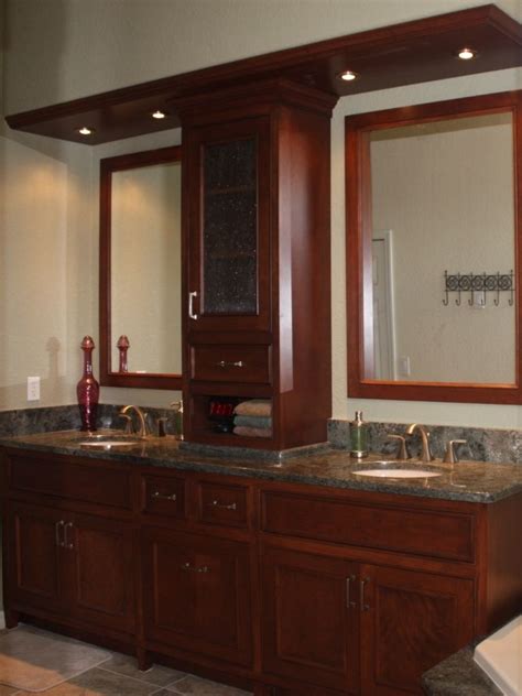 We can create cabinets of all shapes and sizes from traditional rectangular shapes to more modern circular designs that fit fantastically in the corner of the room. Hand Crafted Master Bath Vanity by Aakb Inc.Custom ...